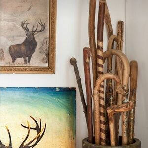 Antique Vintage Weathered Wood Cane Home Decor